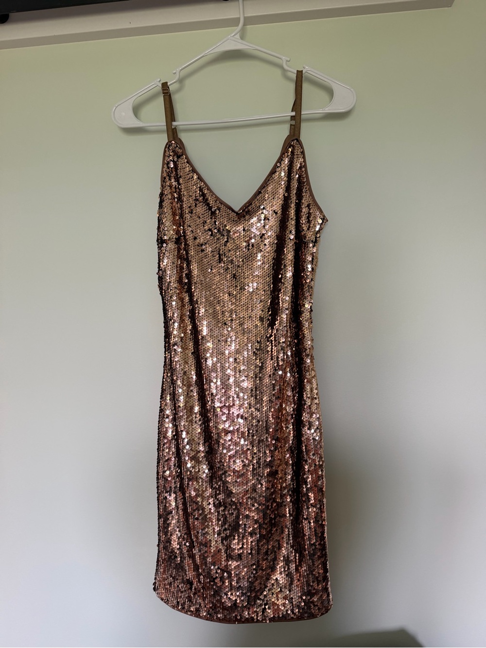 Lulu's Rose Gold Sequin Slip Mini Dress
